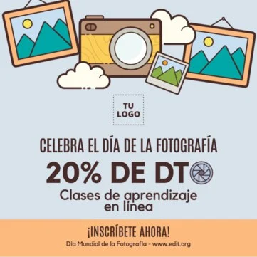 Edita un diseño del Día Mundial del Fotógrafo