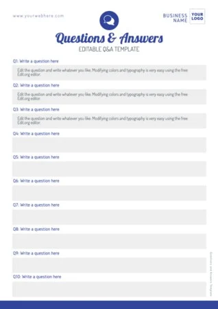 Edit a Q&A sheet template