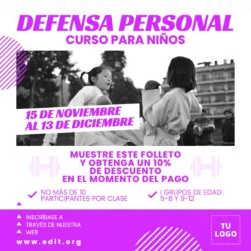 Edita un flyer de Defensa Personal