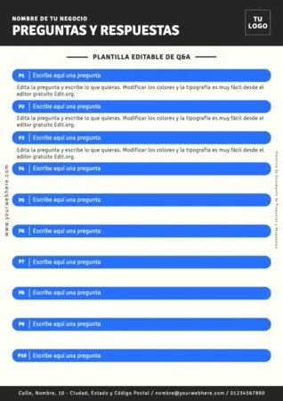 Edita una plantilla de FAQs