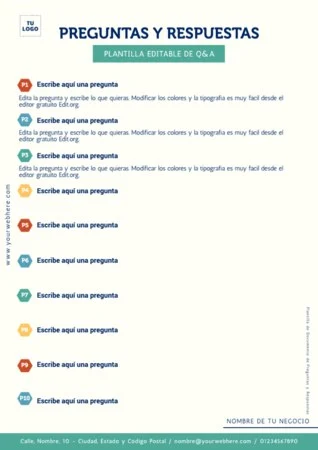 Edita una plantilla de FAQs