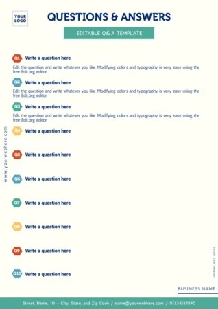 Edit a Q&A sheet template