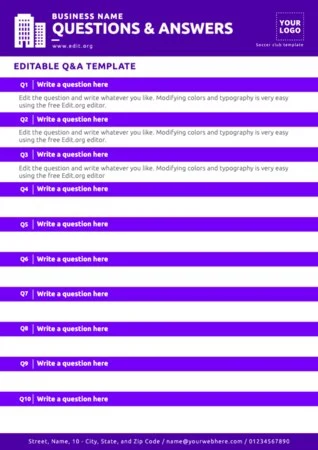 Edit a Q&A sheet template
