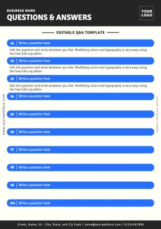 Edit a Q&A sheet template