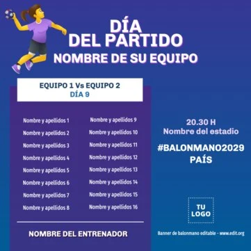 Edita un póster de Balonmano