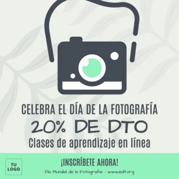 Edita un diseño del Día Mundial del Fotógrafo