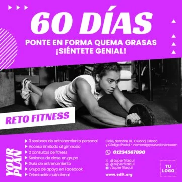 Edita una plantilla para tu gimnasio