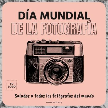 Edita un diseño del Día Mundial del Fotógrafo