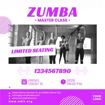 Edit a Zumba dance class poster