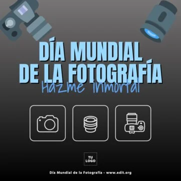 Edita un diseño del Día Mundial del Fotógrafo