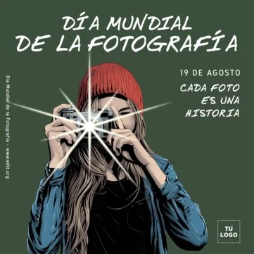 Edita un diseño del Día Mundial del Fotógrafo