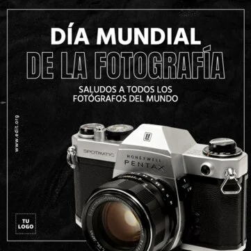 Edita un diseño del Día Mundial del Fotógrafo