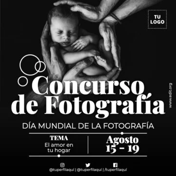 Edita un diseño del Día Mundial del Fotógrafo