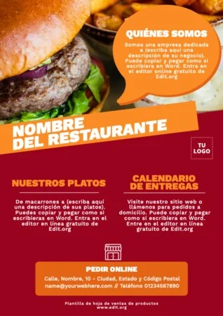 Edita un cartel publicitario de hamburguesas