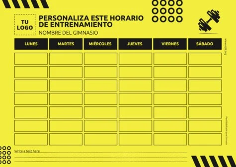 Edita tu horario de gimnasio