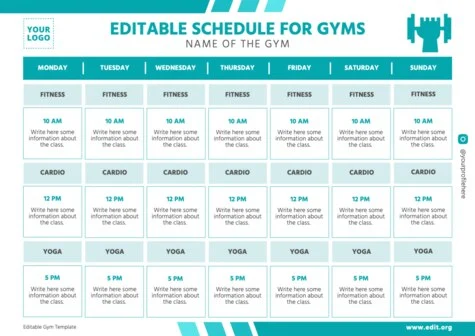 Crie a programação do seu ginásio