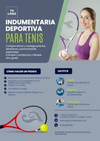 Edita un cartel para tu club de Tenis