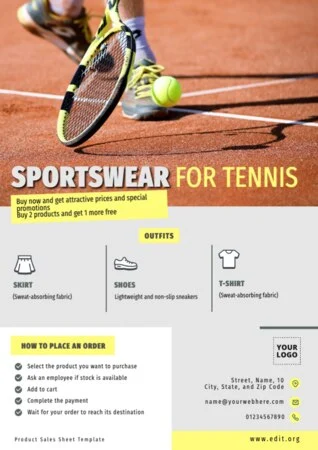 Edit a tennis lessons flyer