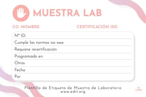 Edita una etiqueta de muestra