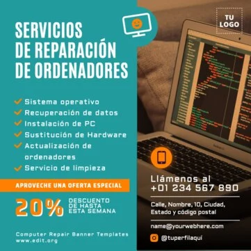 Edita un flyer de Reparación de PC