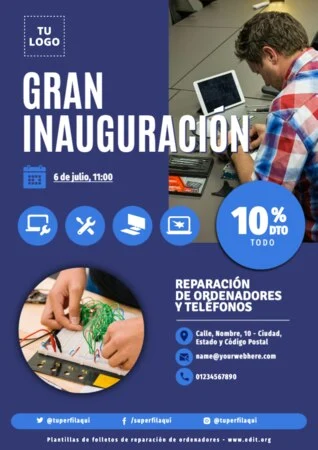 Edita un flyer de Reparación de PC