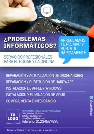 Edita un flyer de Reparación de PC