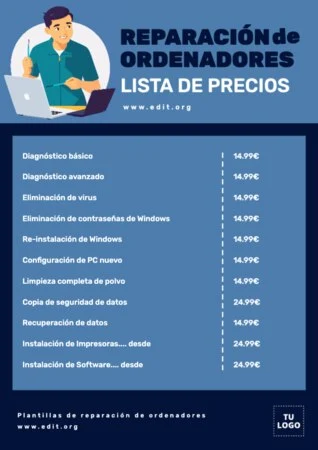 Edita un flyer de Reparación de PC