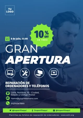 Edita un flyer de Reparación de PC