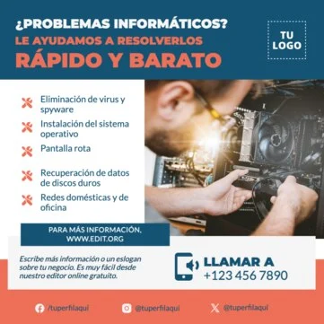 Edita un flyer de Reparación de PC