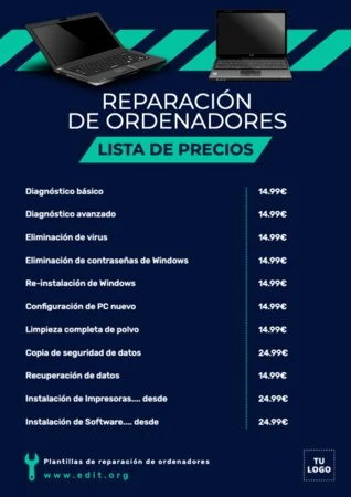 Edita un flyer de Reparación de PC