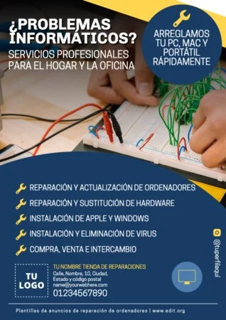 Edita un flyer de Reparación de PC