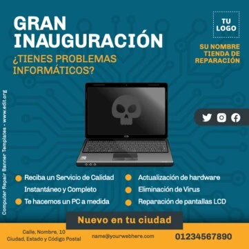 Edita un flyer de Reparación de PC