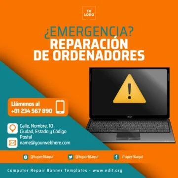 Edita un flyer de Reparación de PC