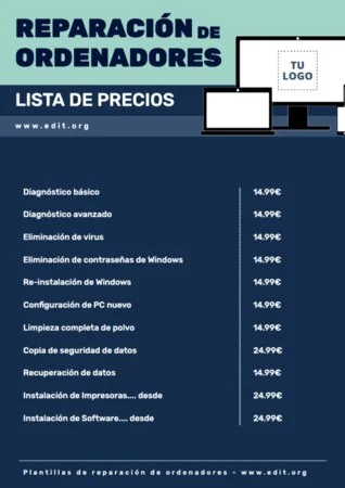 Edita un flyer de Reparación de PC