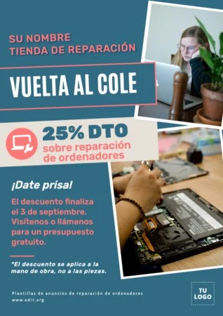 Edita un flyer de Reparación de PC