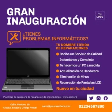 Edita un flyer de Reparación de PC