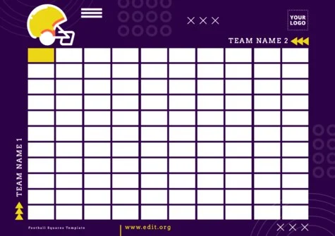 Edit a Football Square grid template