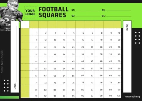 Edit a Football Square grid template
