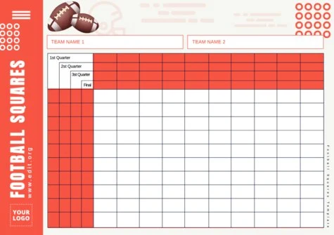 Edit a Football Square grid template