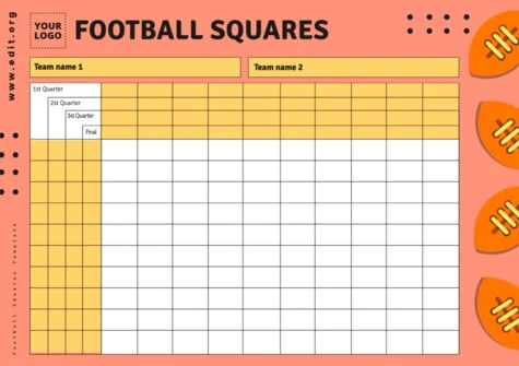 Edit a Football Square grid template