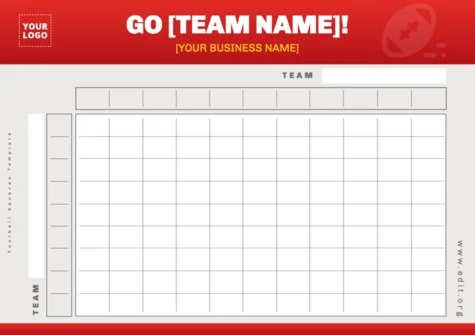 Edit a Football Square grid template