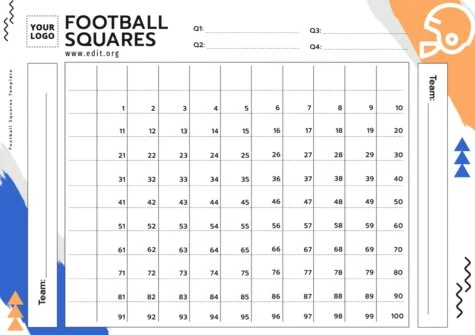 Edit a Football Square grid template