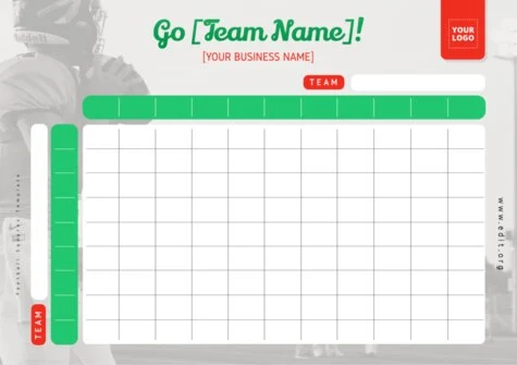 Edit a Football Square grid template