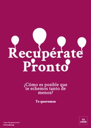 Edita una postal de recupérate pronto