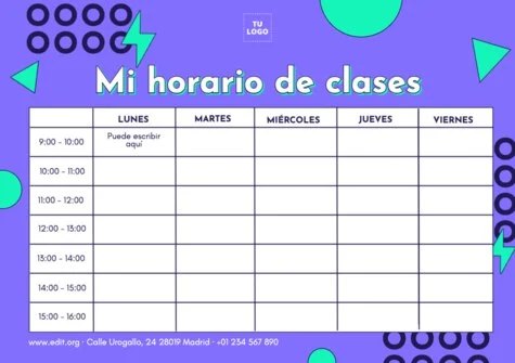 Edita un planificador semanal