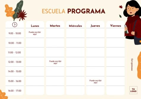 Crear un horario escolar