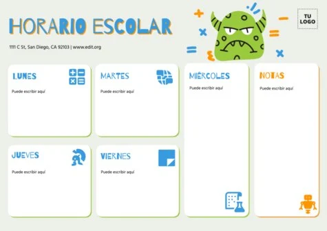 Crear un horario escolar