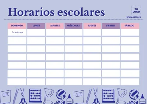 Crear un horario escolar