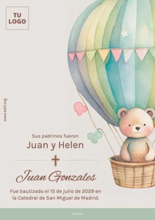 Edita una plantilla de invitación de bautizo