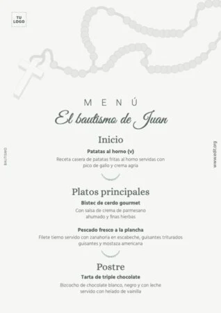 Edita una plantilla de invitación de bautizo